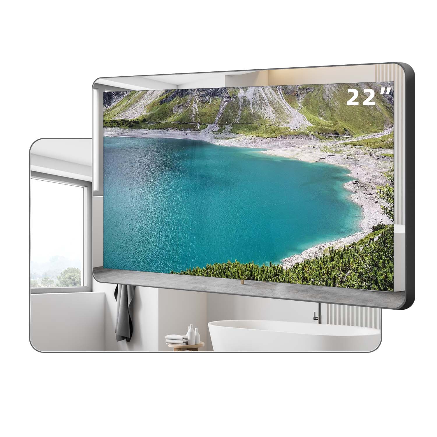 22'' Premium Rounded Edge Edition Waterproof TV - Black